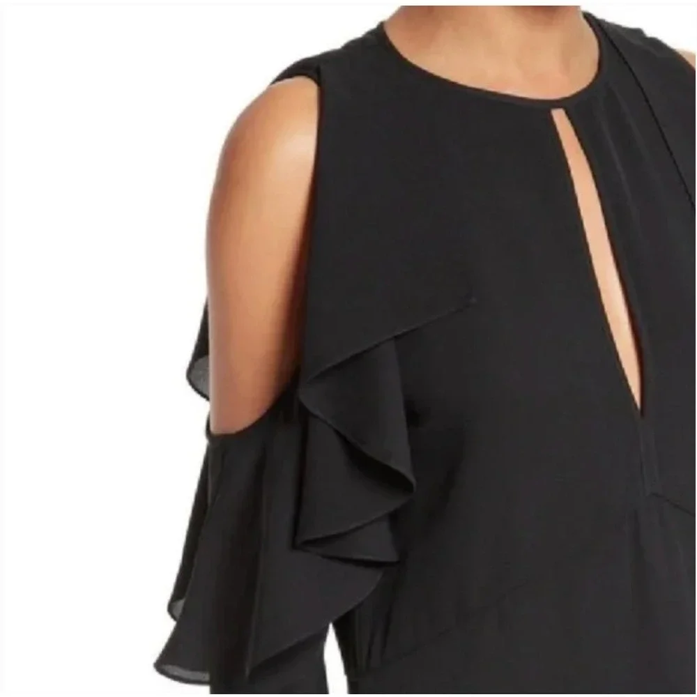 Theory Sophronia Silk Georgette Dress Women's 0 Black Party‎ Goth Whimsigoth